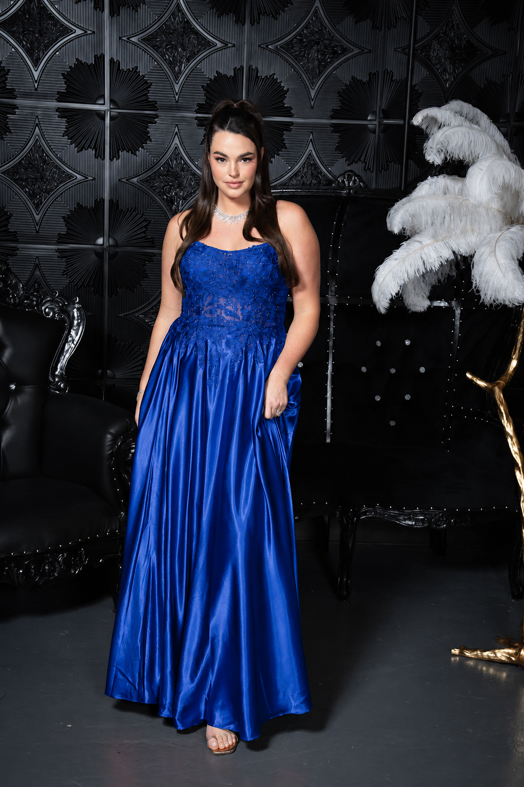 Lace_Bodice_Satin_Ballgown royal blue