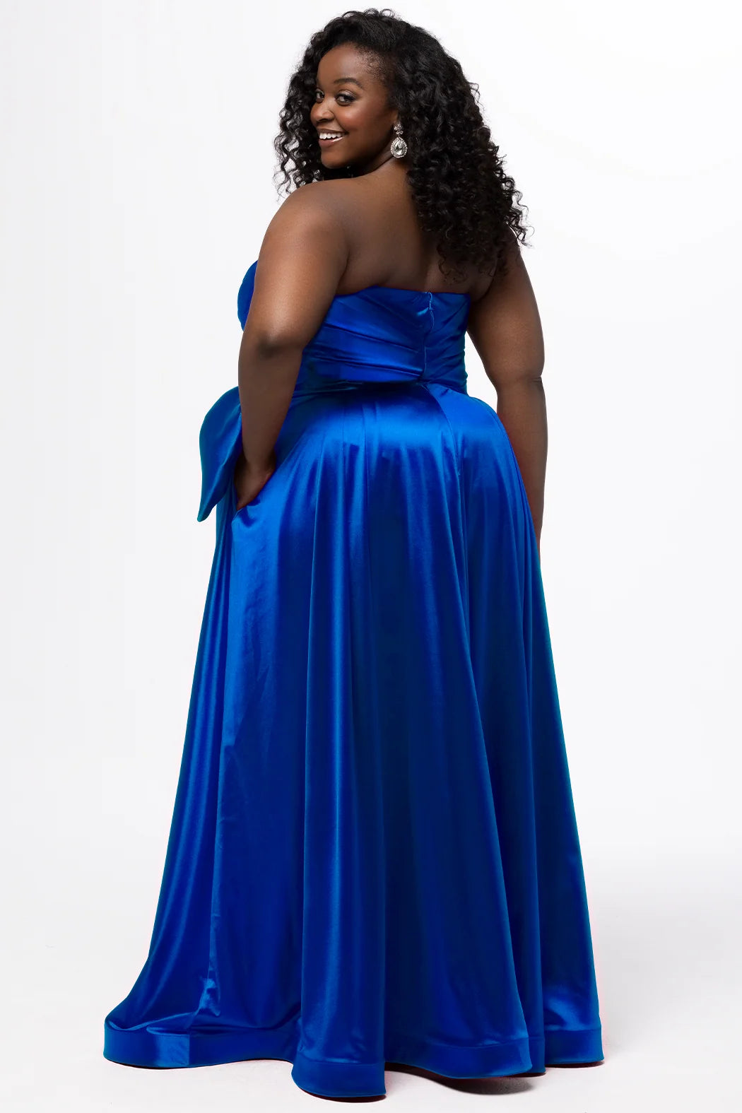 Satin Bow Ballgown ROYAL BLUE