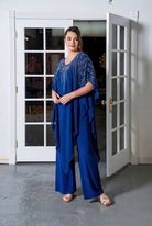 Beaded Caftan Sleeve Maxi Royal blue