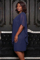 Beaded_Neck_Overlay_Dress NAVY BLUE