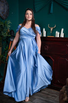 One-Shoulder Drape A-Line Evening Gown