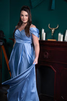 One-Shoulder Drape A-Line Evening Gown