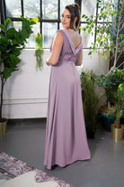 Embellished Boatneck Overlay Jumpsuit Franch purple