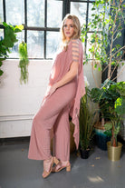 Embellished Sleeve Cape Jumpsuit