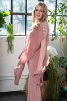 Embellished Sleeve Cape Jumpsuit