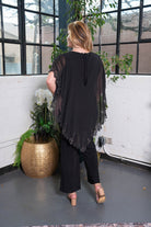 Flowing Chiffon Overlay Jumpsuit black 