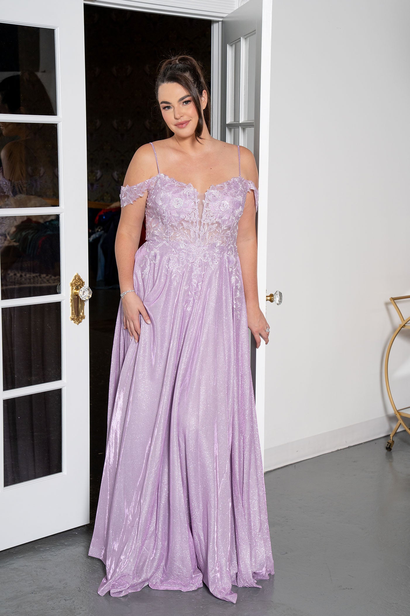 Lace Corset Glitter A-Line lilach