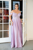 Lace Corset Glitter A-Line lilach