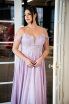 Lace Corset Glitter A-Line lilach