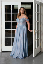 Lace Corset Glitter A-Line light blue