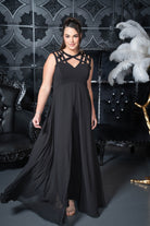 Lattice Neck Gown-Effect Jumpsuit