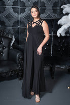 Lattice Neck Gown-Effect Jumpsuit