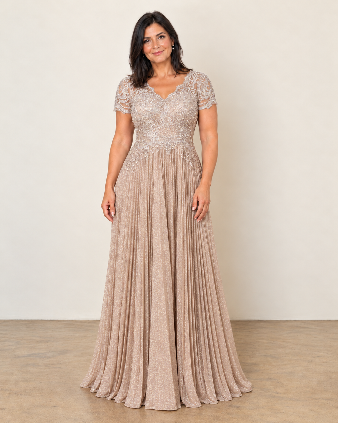 METALLIC EMBROIDERED mocha