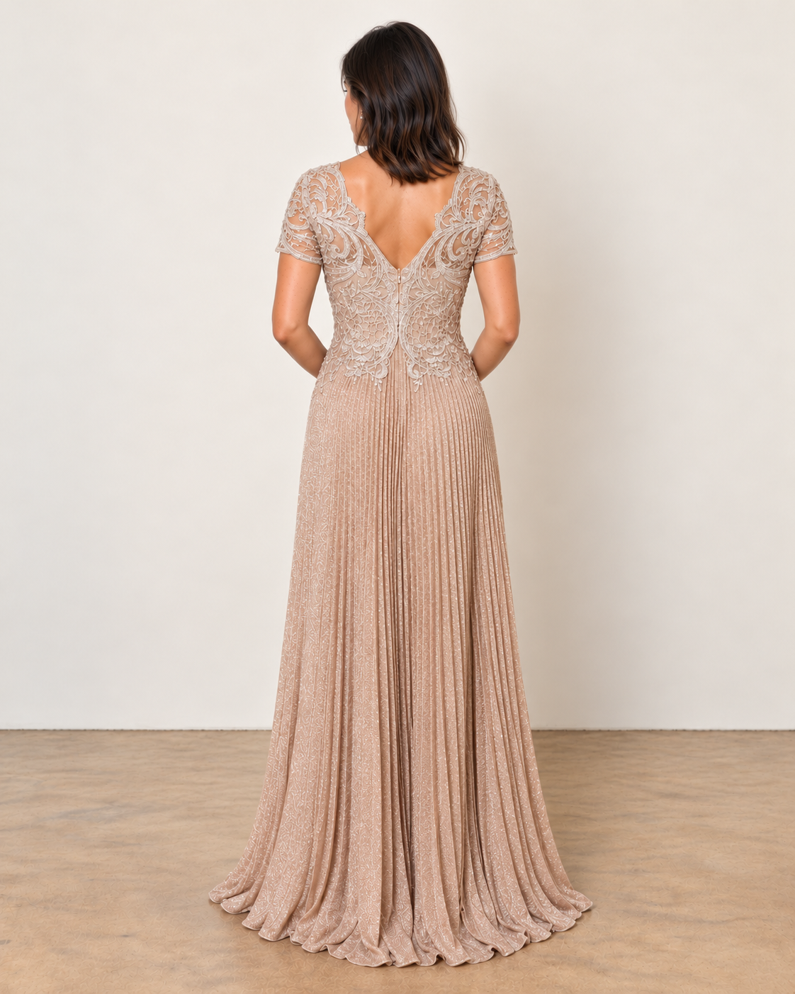 METALLIC EMBROIDERED mocha