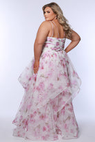 Ruched Floral Tiered Gown floral