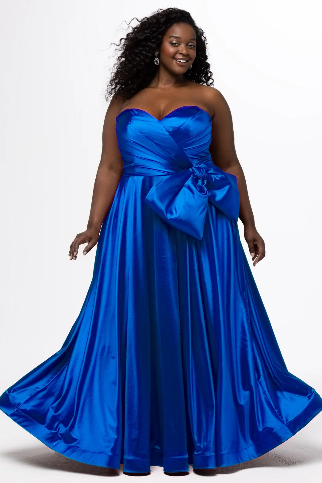 Satin Bow Ballgown ROYAL BLUE
