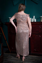 Sequin Wrap Midi Sheath rose gold