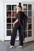 Sparkle-Trim Caftan Evening Gown Black