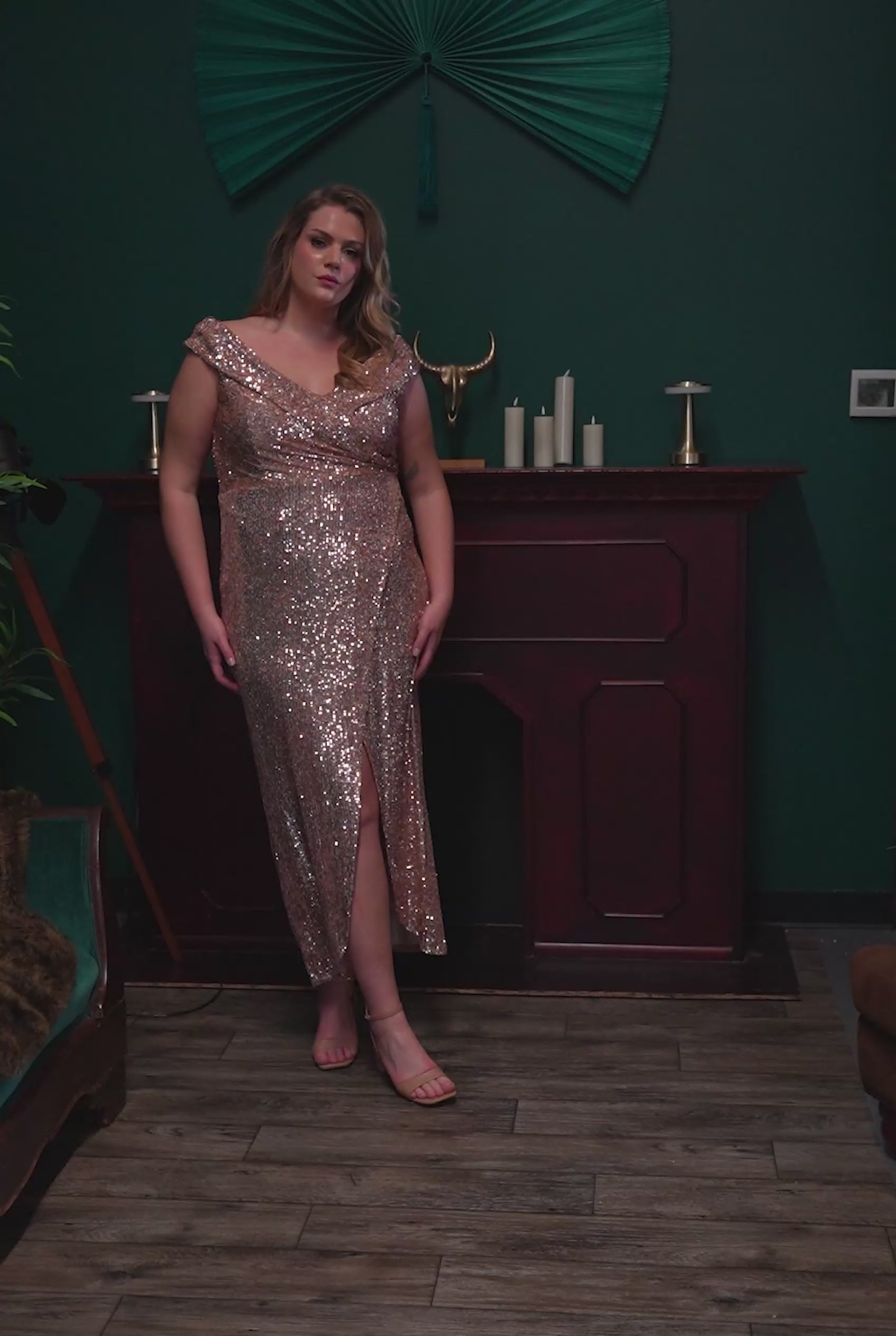 Sequin Wrap Midi Sheath