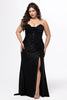 Draped Corset Slit Gown black